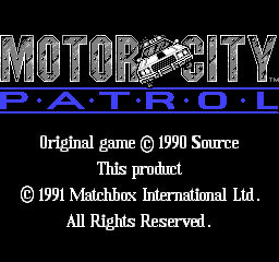 Motor City Patrol Title Screen